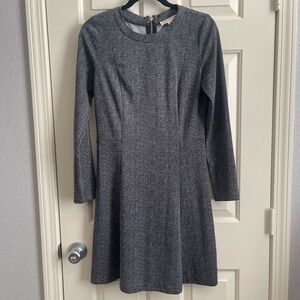 Michael Kors Elegant Gray Herringbone Dress